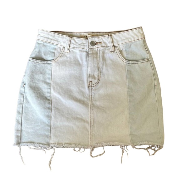 PacSun Dresses & Skirts - PacSun Light Wash Two Tone Denim Mini Skirt Size 26